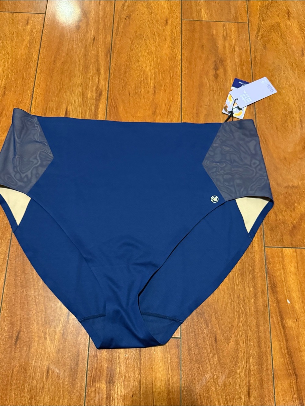 Honeylove High-Waist Bikini Bottoms in Navy Blue
